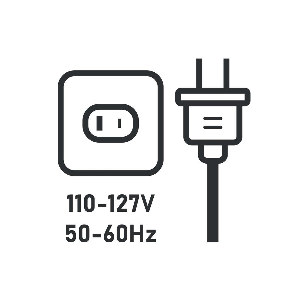 informatie teken 110-120 volt. stopcontact en plug teken. vector illustratie