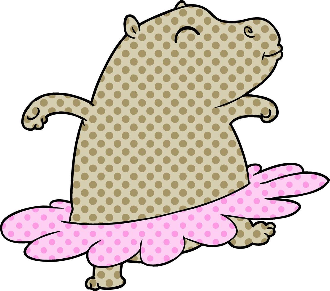 tekenfilm nijlpaard ballerina vector