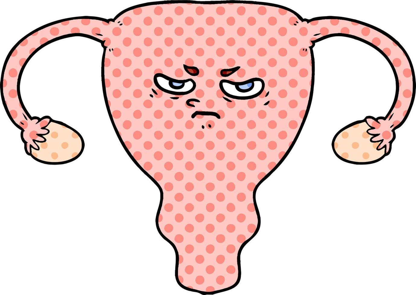 tekenfilm boos baarmoeder vector