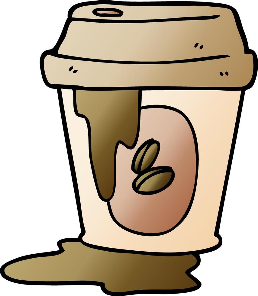 rommelig koffie kop tekenfilm vector