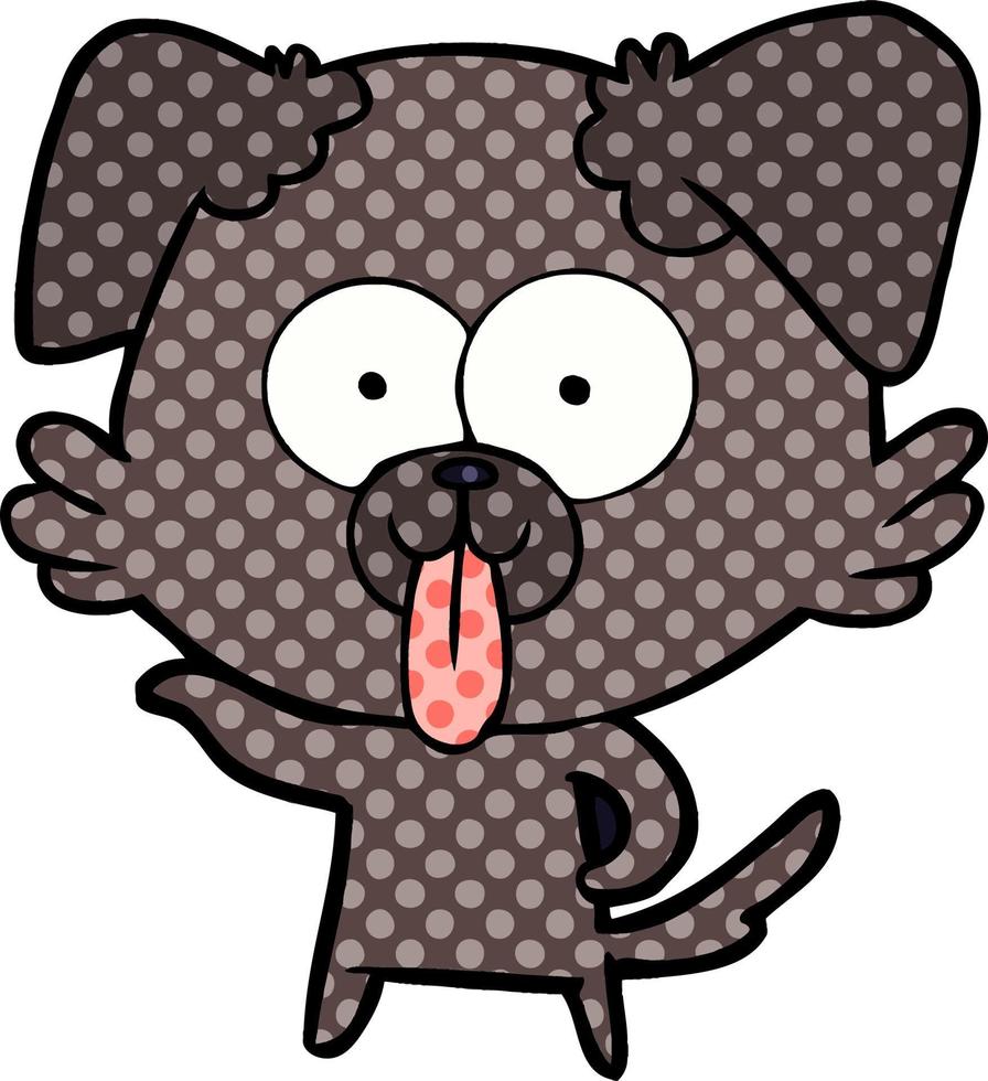 tekenfilm hond met tong plakken uit vector