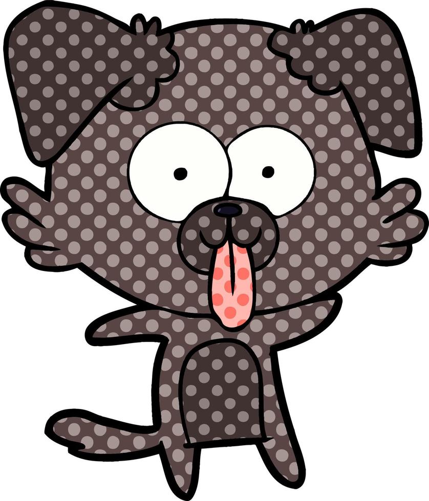 tekenfilm hond met tong plakken uit vector
