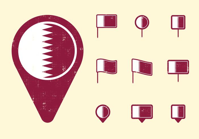 Qatar Vlag en Pins vector