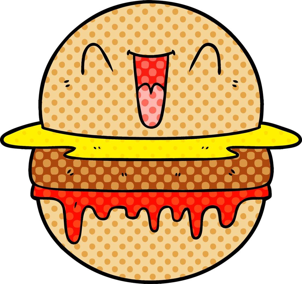 tekenfilm gelukkig hamburger vector