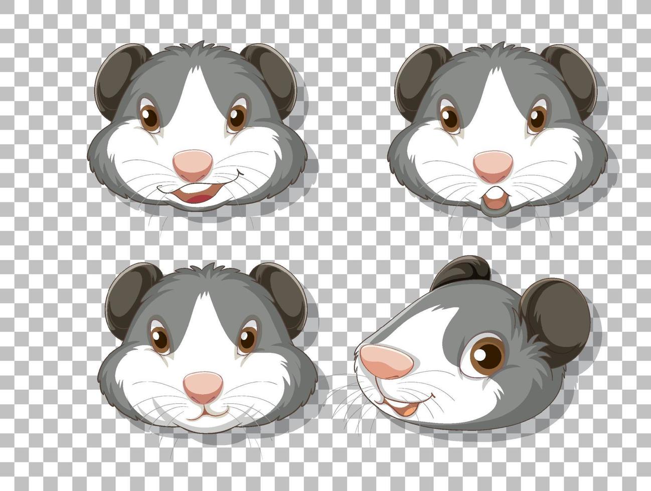 set schattige hamsterkoppen vector