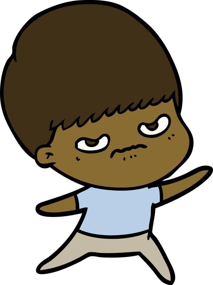 cartoon boze jongen vector