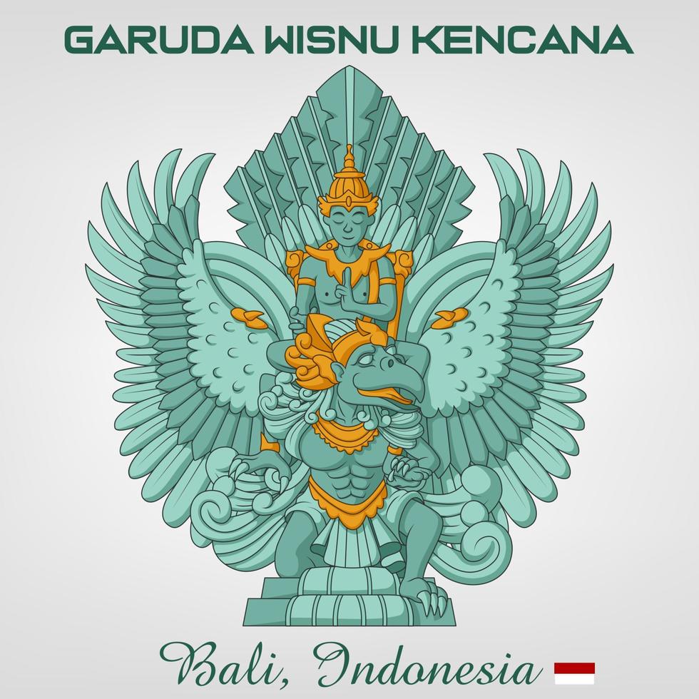 standbeeld van garuda wisnu kencana tekenfilm, Bali Indonesië. vector illustratie