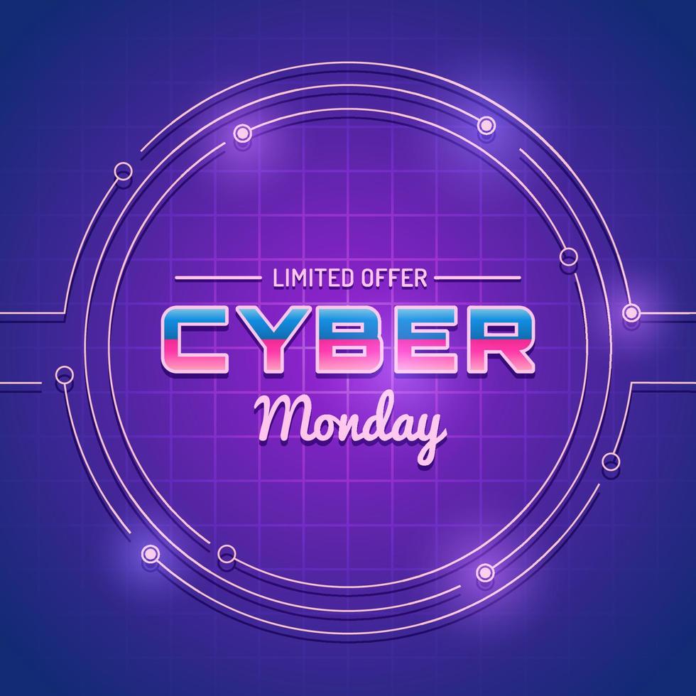 futuristische achtergrond van cyber maandag Promotie vector