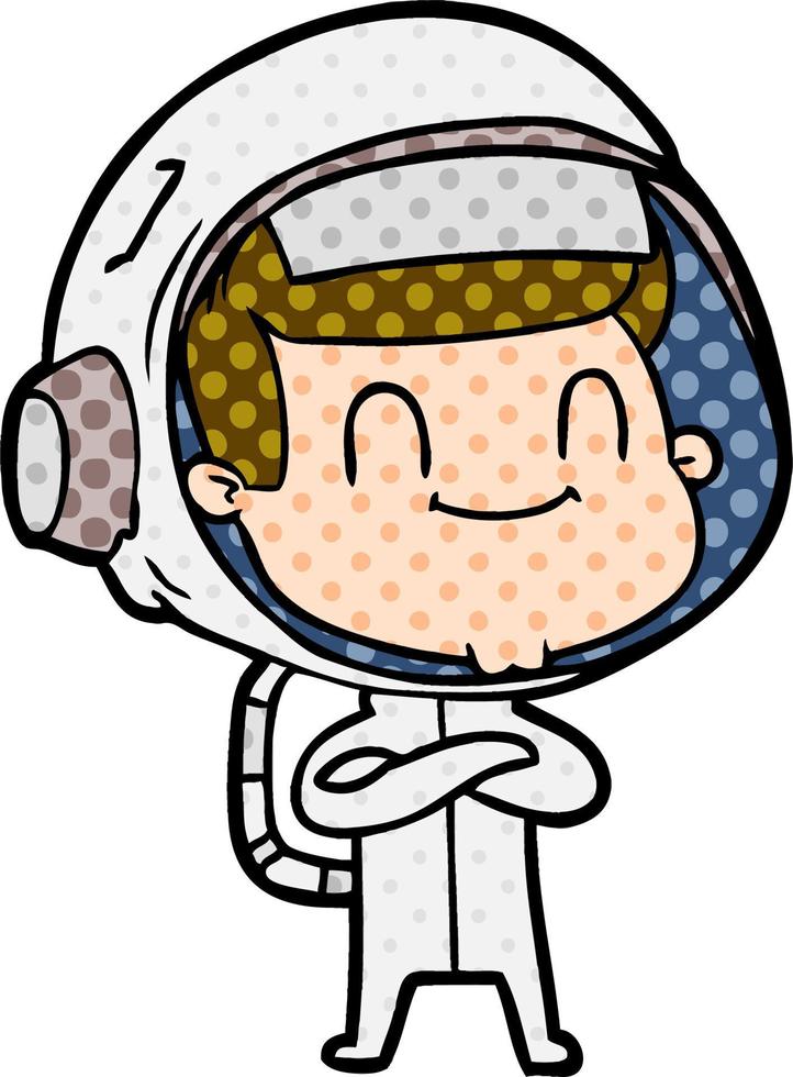 gelukkig tekenfilm astronaut vector