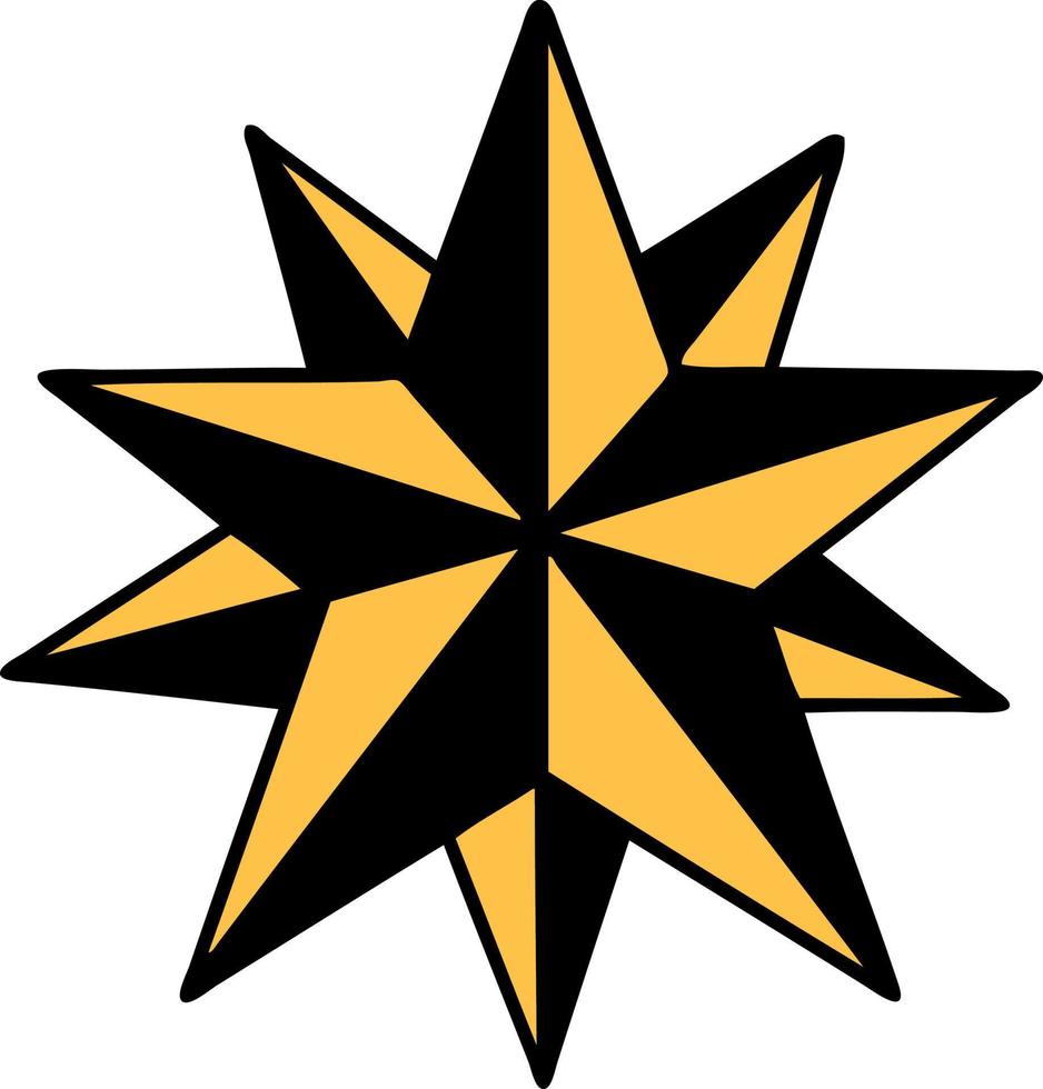 traditioneel tatoeëren van een ster vector