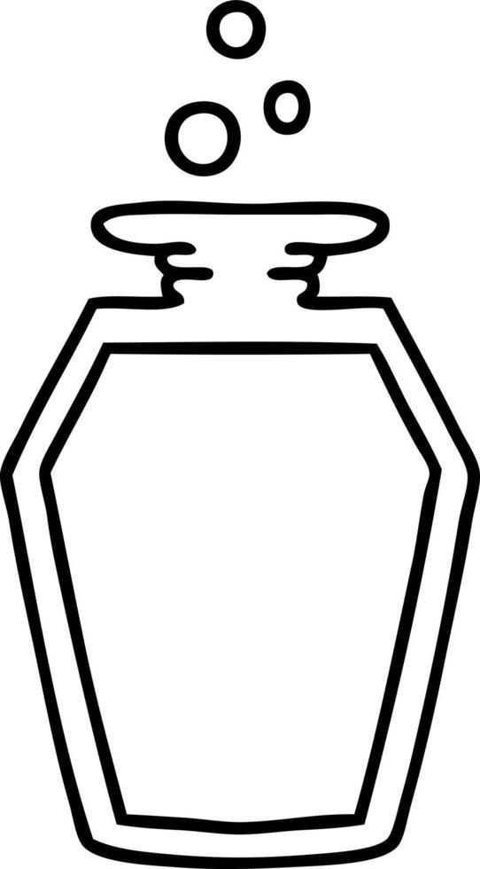 lijn tekening van een toverdrank fles vector