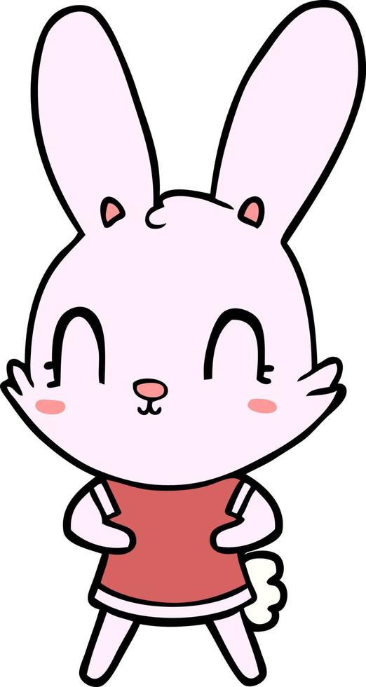 schattig tekenfilm konijn in jurk vector
