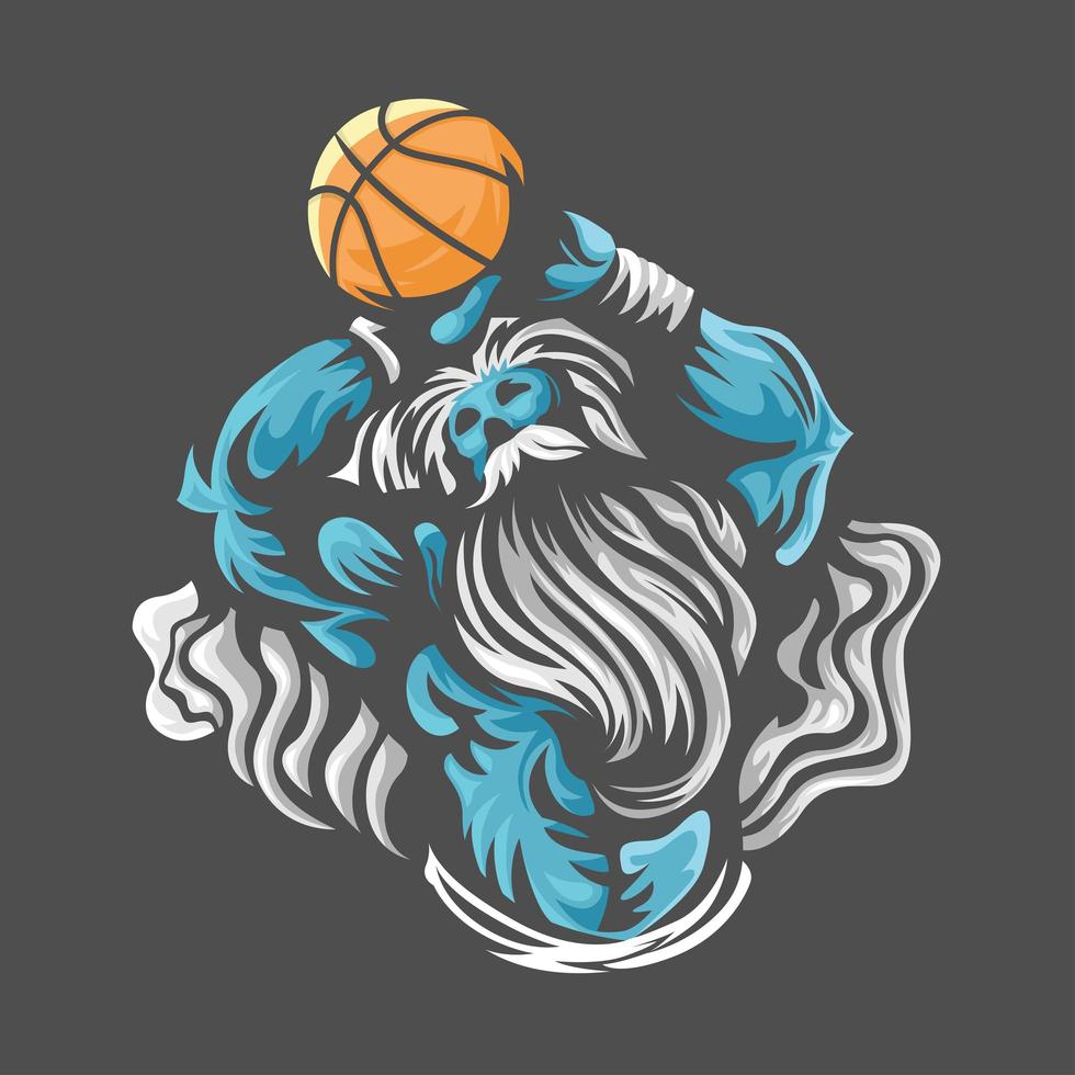 zeus gooien basketbal embleem vector