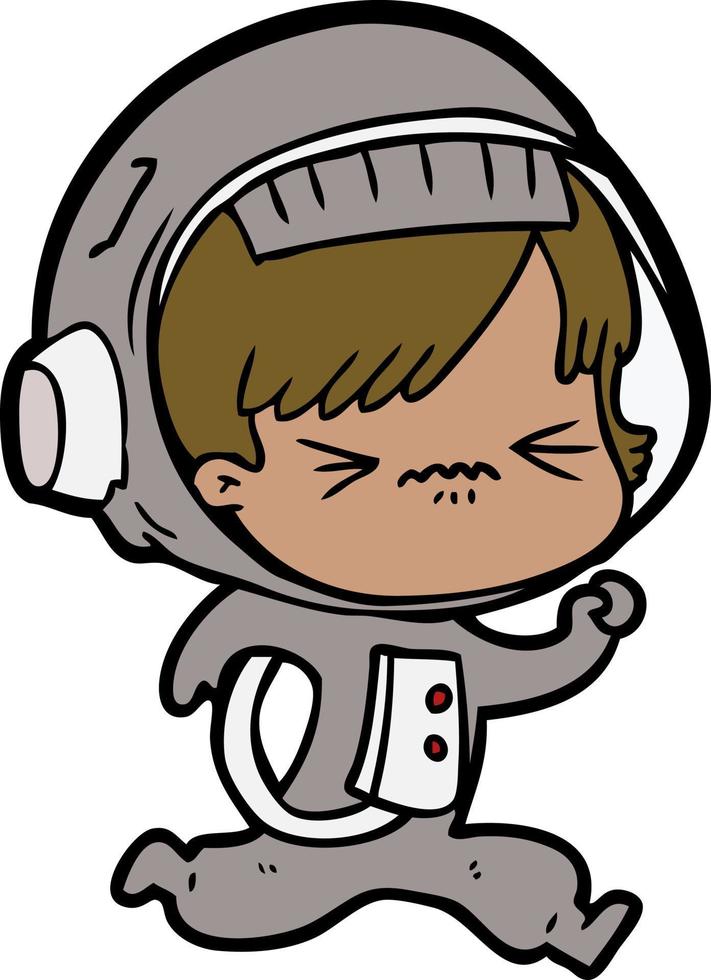 tekenfilm astronaut vrouw vector