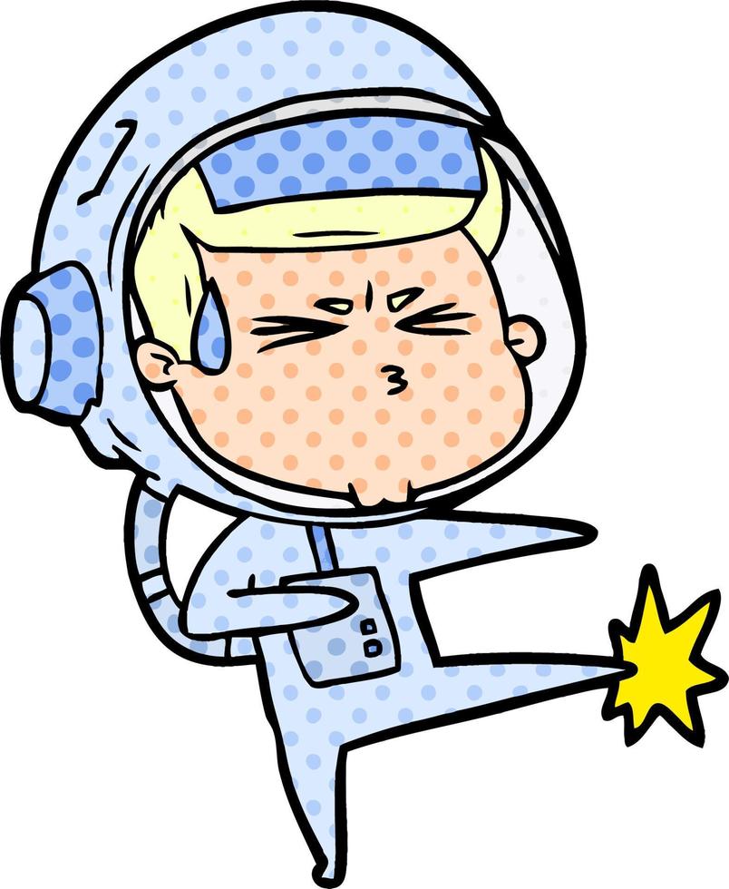 tekenfilm benadrukt astronaut vector