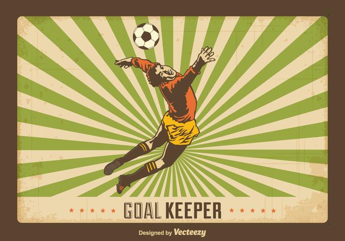 Gratis Retro Goal Keeper Vector Achtergrond