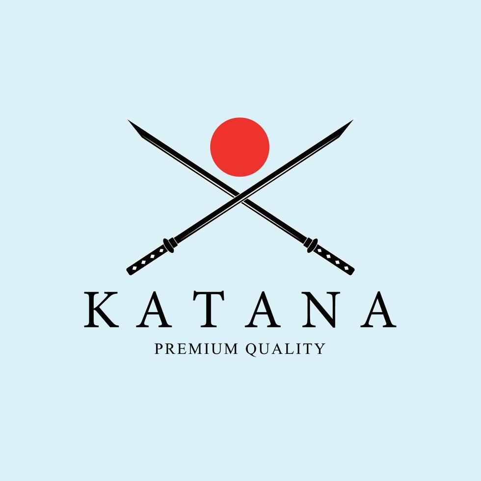 katana zwaard lijn kunst logo, icoon en symbool, vector illustratie ontwerp