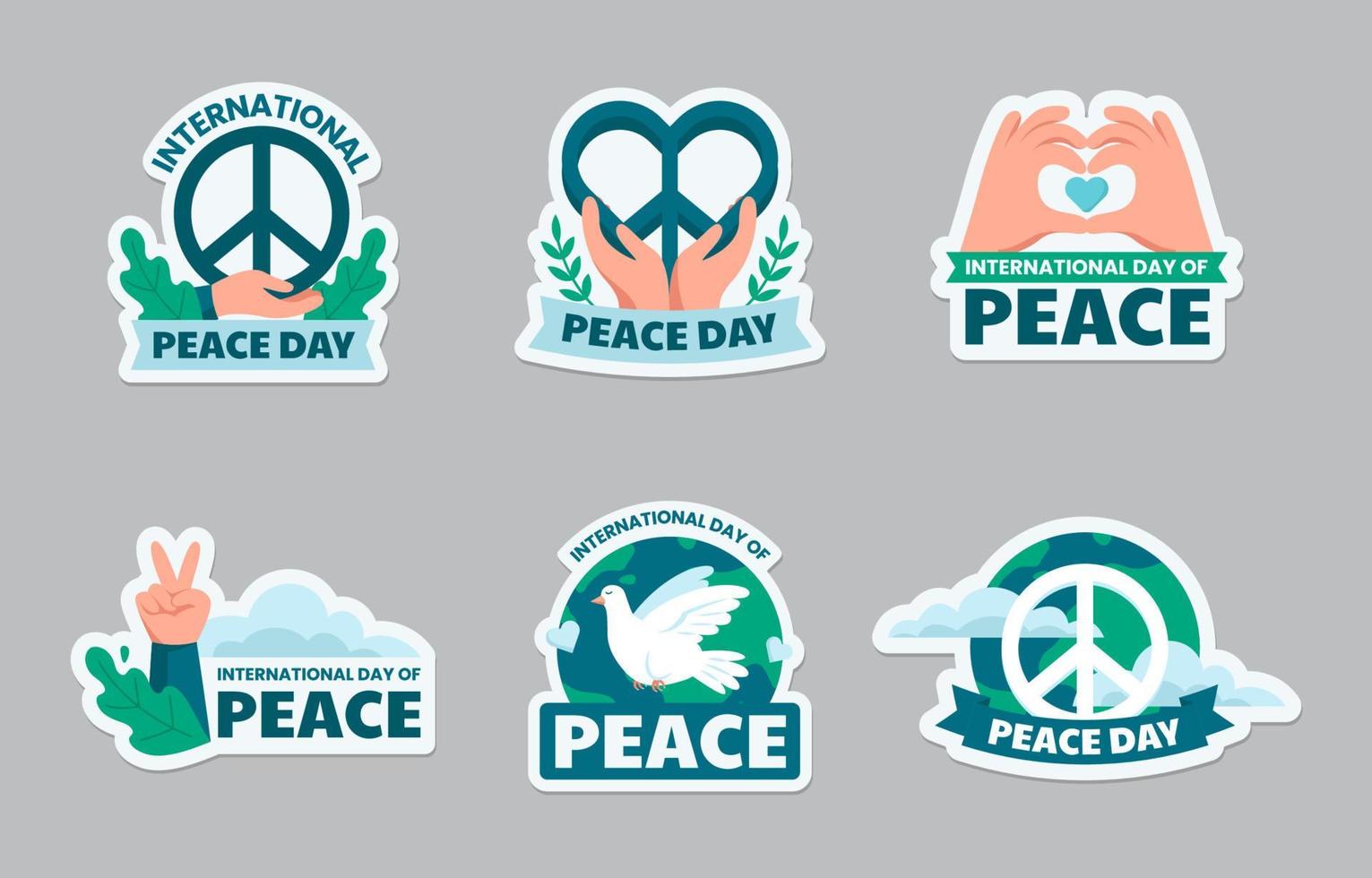Internationale dag van vrede stickers vector