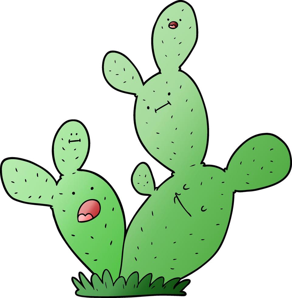 tekenfilm groen cactus vector