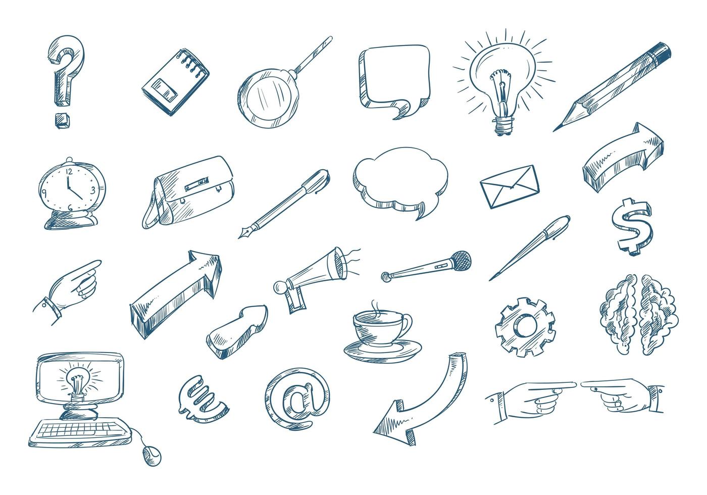 technologie pen schets set vector