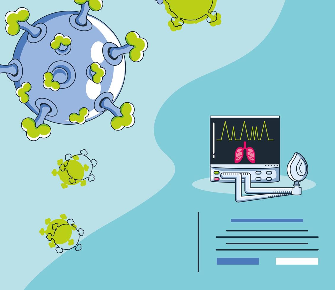 infographic met een virion van coronavirus vector