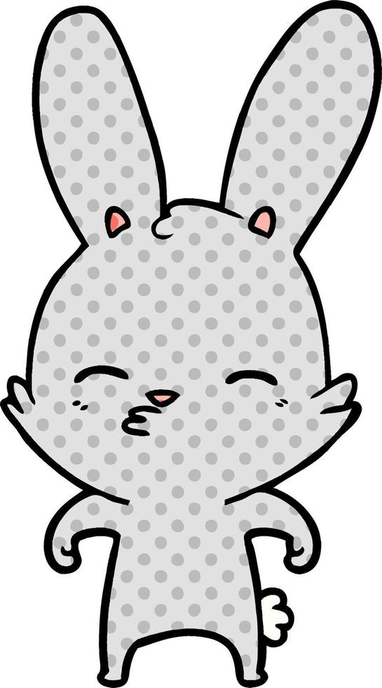 nieuwsgierig konijn tekenfilm vector