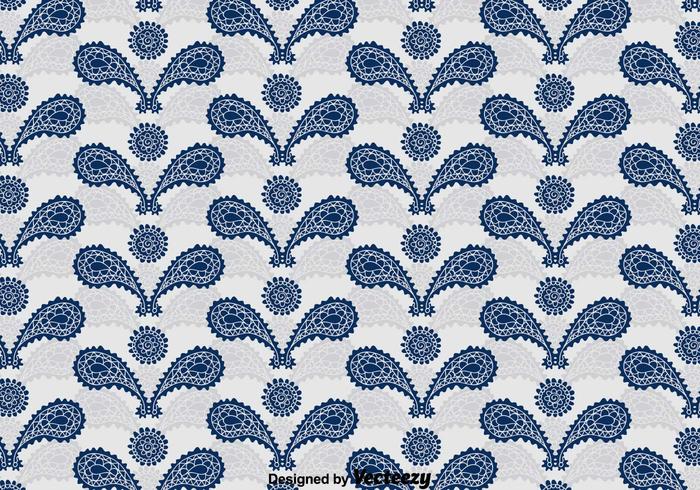 Blauw Kasjmier Ornament Patroon vector