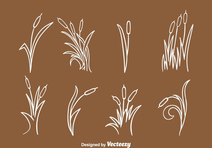 Handgetekende Reeds Collection vector