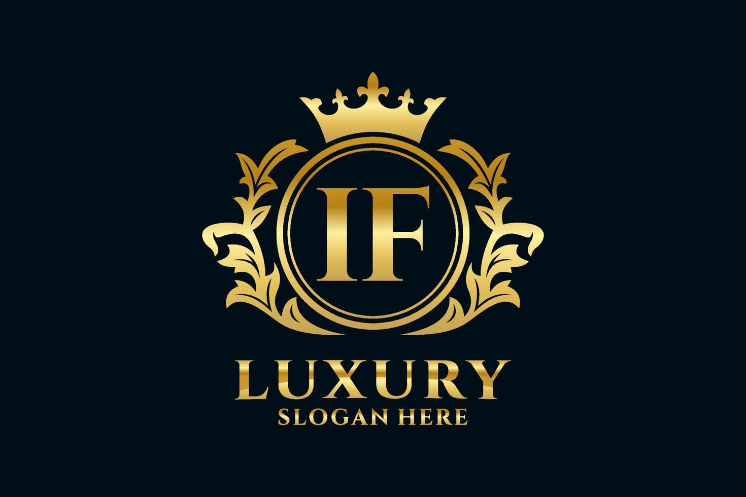 eerste als brief Koninklijk luxe logo sjabloon in vector kunst voor luxueus branding projecten en andere vector illustratie.