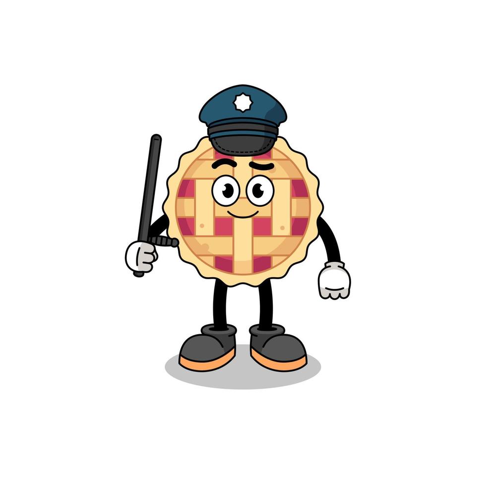 tekenfilm illustratie van appel taart Politie vector