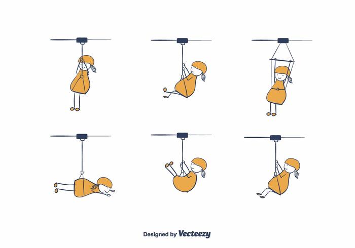 Cartoon zipline vector