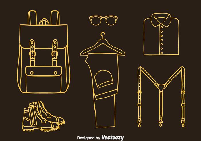 Man Accessoires Line Icons Vector