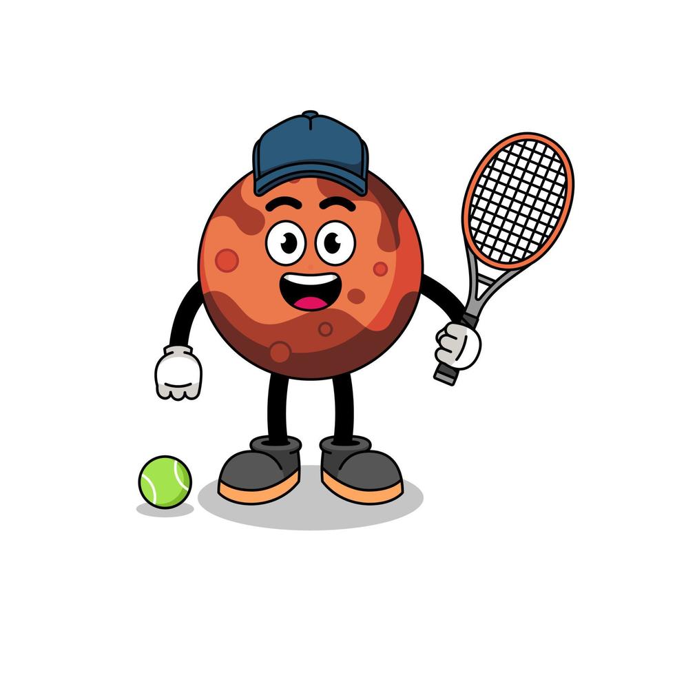 Mars planeet illustratie net zo een tennis speler vector