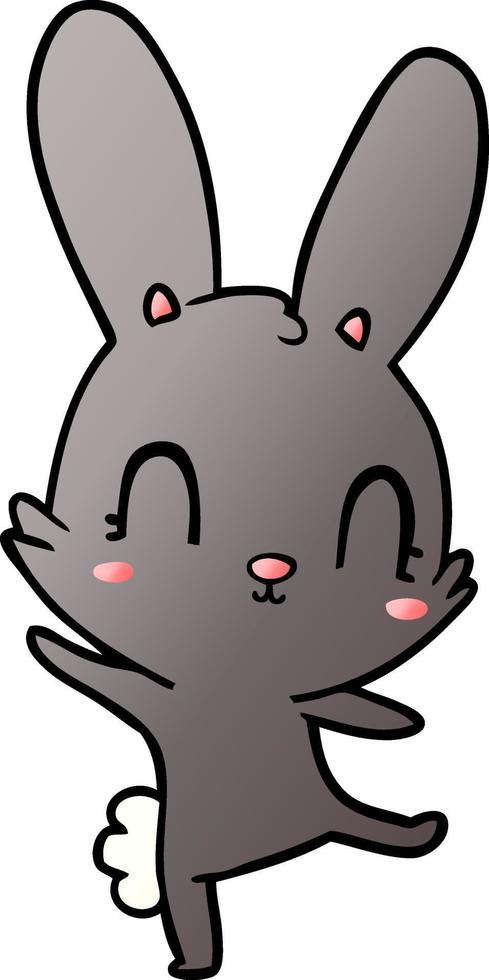 schattig tekenfilm konijn dansen vector