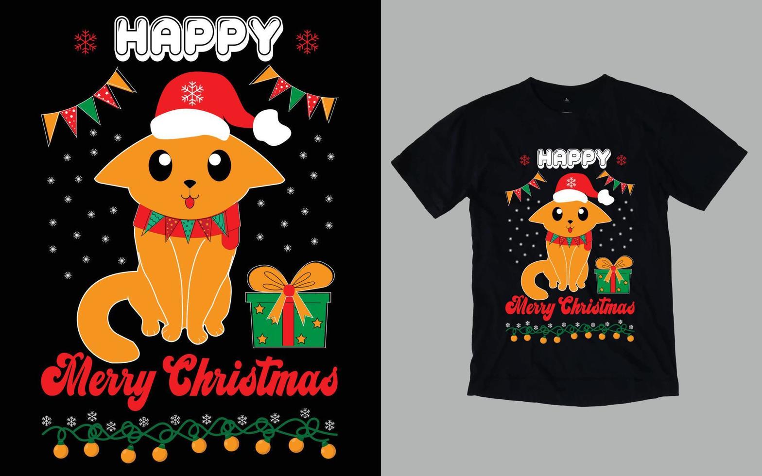 Kerstmis dag typografie en grafisch t-shirt ontwerp vector