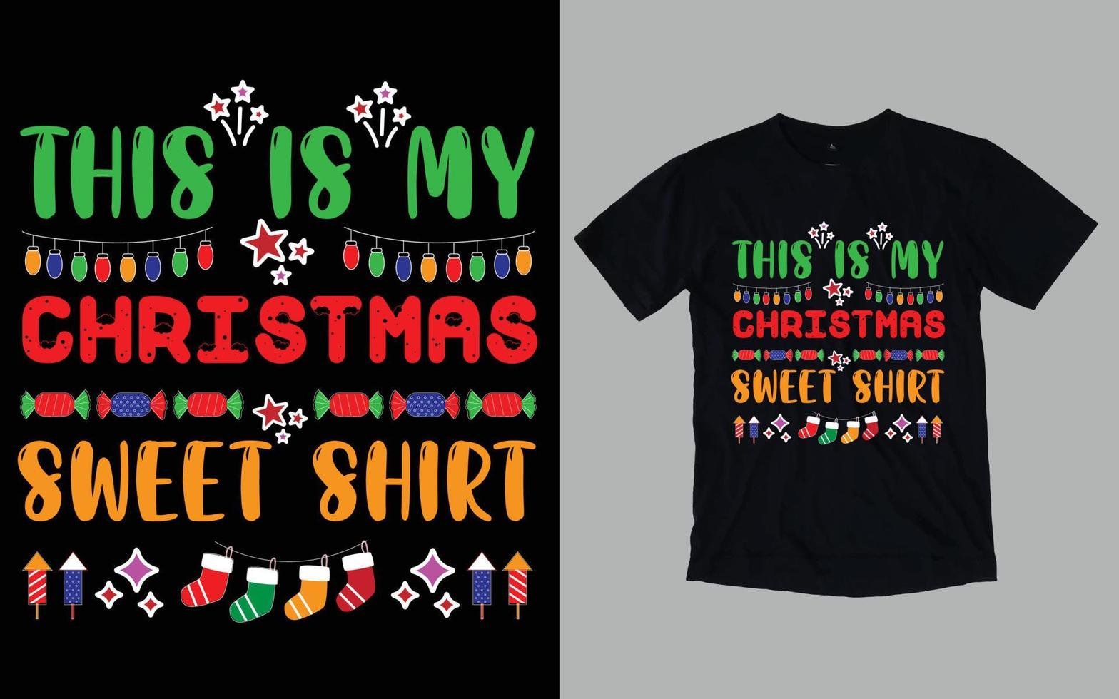 Kerstmis dag typografie en grafisch t-shirt ontwerp vector