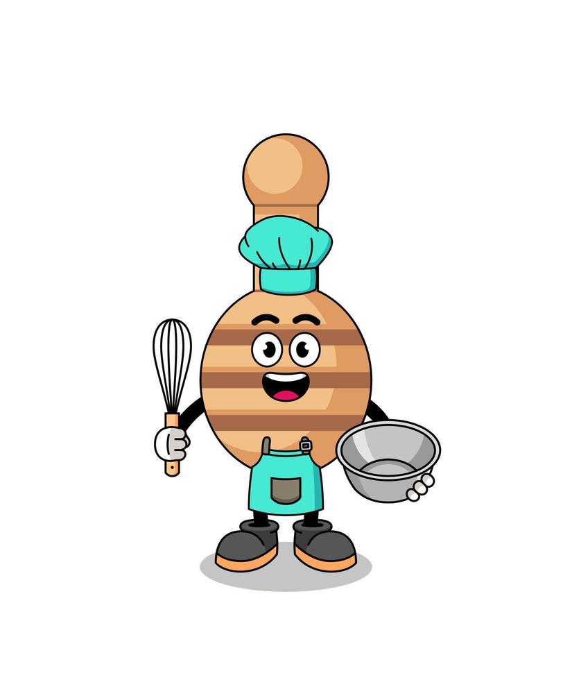 illustratie van honing beer net zo een bakkerij chef vector