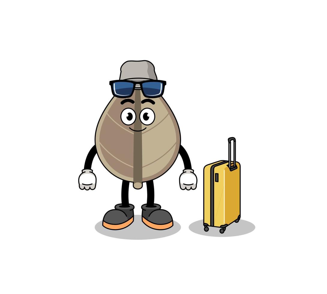 droog blad mascotte aan het doen vakantie vector