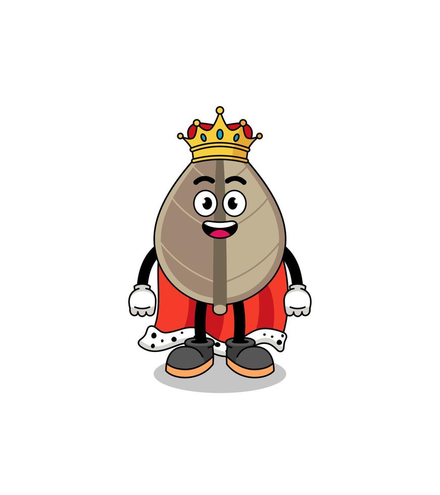 mascotte illustratie van droog blad koning vector