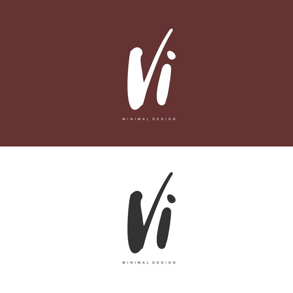 vi eerste handschrift of handgeschreven logo voor identiteit. logo met handtekening en hand- getrokken stijl. vector