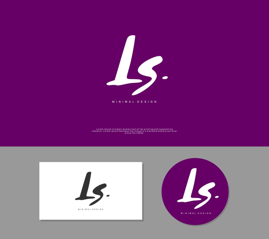 ls eerste handschrift of handgeschreven logo voor identiteit. logo met handtekening en hand- getrokken stijl. vector