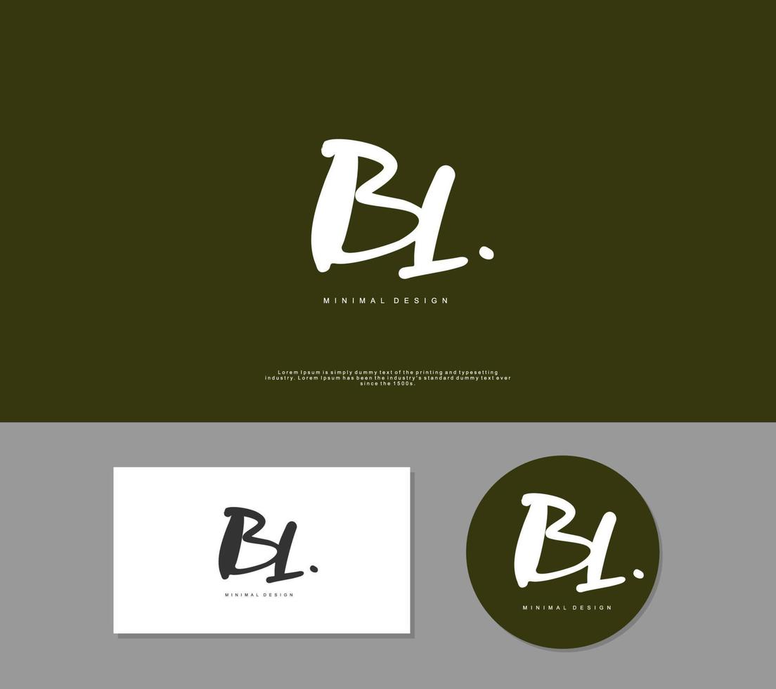 bl eerste handschrift of handgeschreven logo voor identiteit. logo met handtekening en hand- getrokken stijl. vector