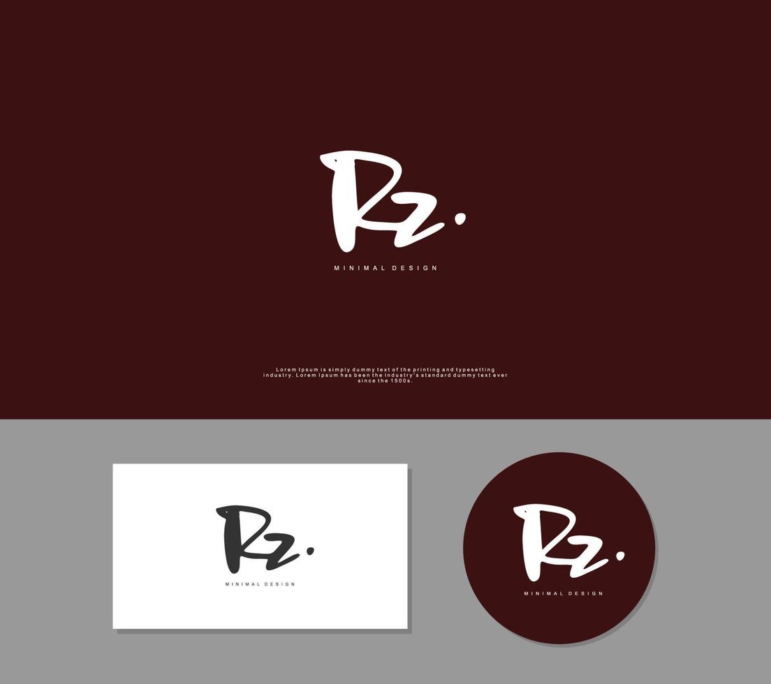 rz eerste handschrift of handgeschreven logo voor identiteit. logo met handtekening en hand- getrokken stijl. vector