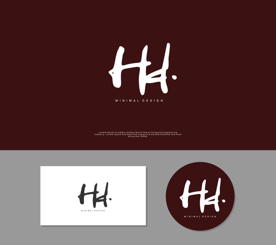 hd eerste handschrift of handgeschreven logo voor identiteit. logo met handtekening en hand- getrokken stijl. vector