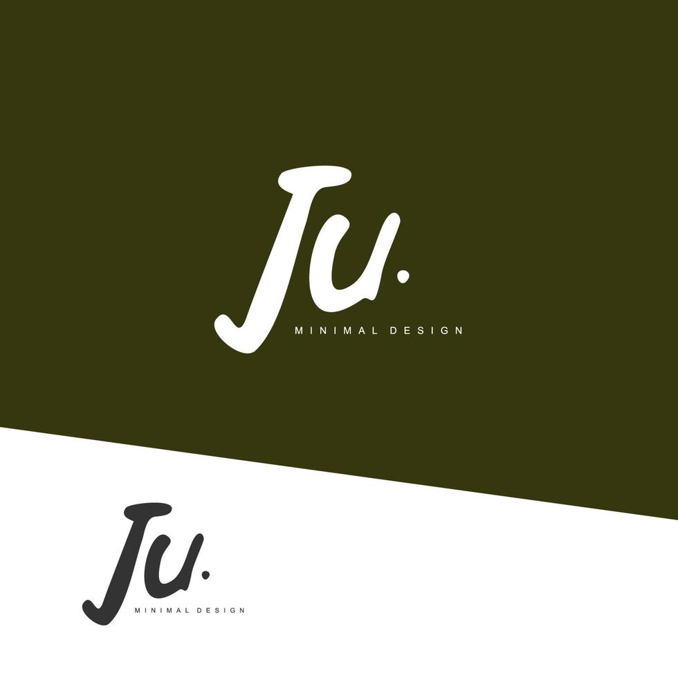 ju eerste handschrift of handgeschreven logo voor identiteit. logo met handtekening en hand- getrokken stijl. vector