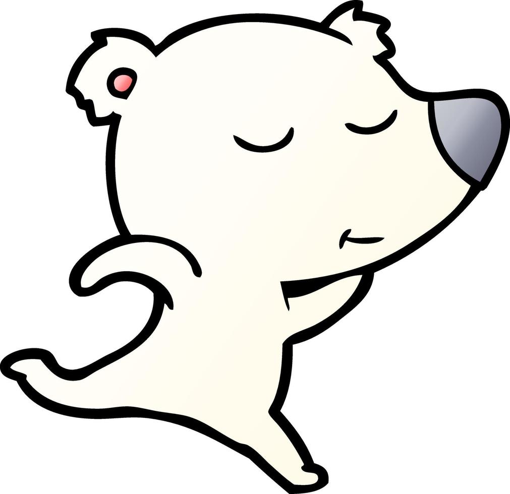 gelukkig tekenfilm polair beer rennen vector