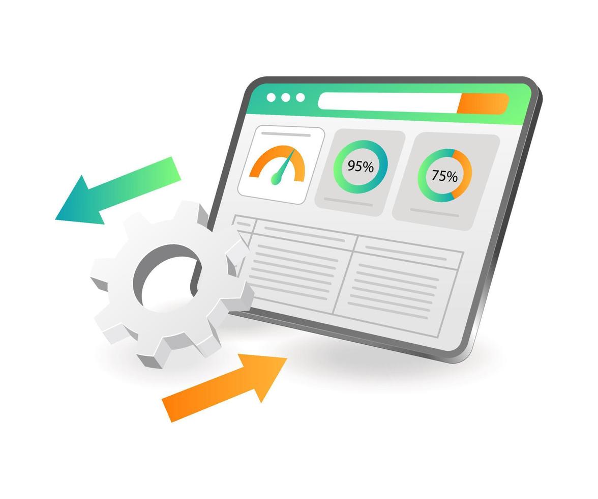 toezicht houden op gegevens analyse dashboard vector