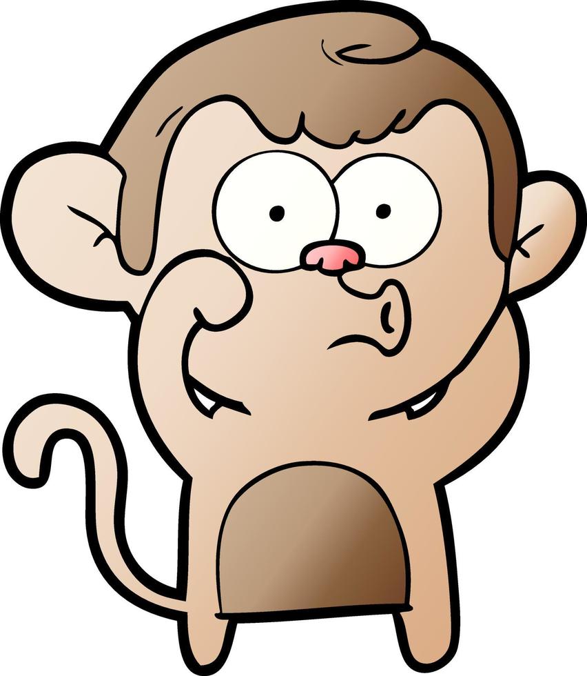 tekenfilm toeterend aap vector