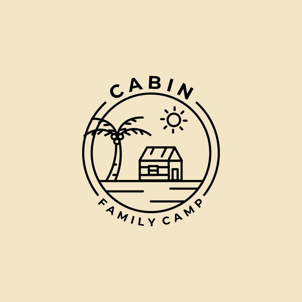 cabine minimalistische lijn kunst insigne logo icoon sjabloon vector illustratie ontwerp