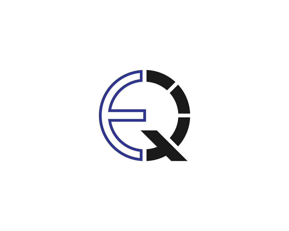 eq en qe brief logo uniek aantrekkelijk creatief lijn modern vector ontwerp.